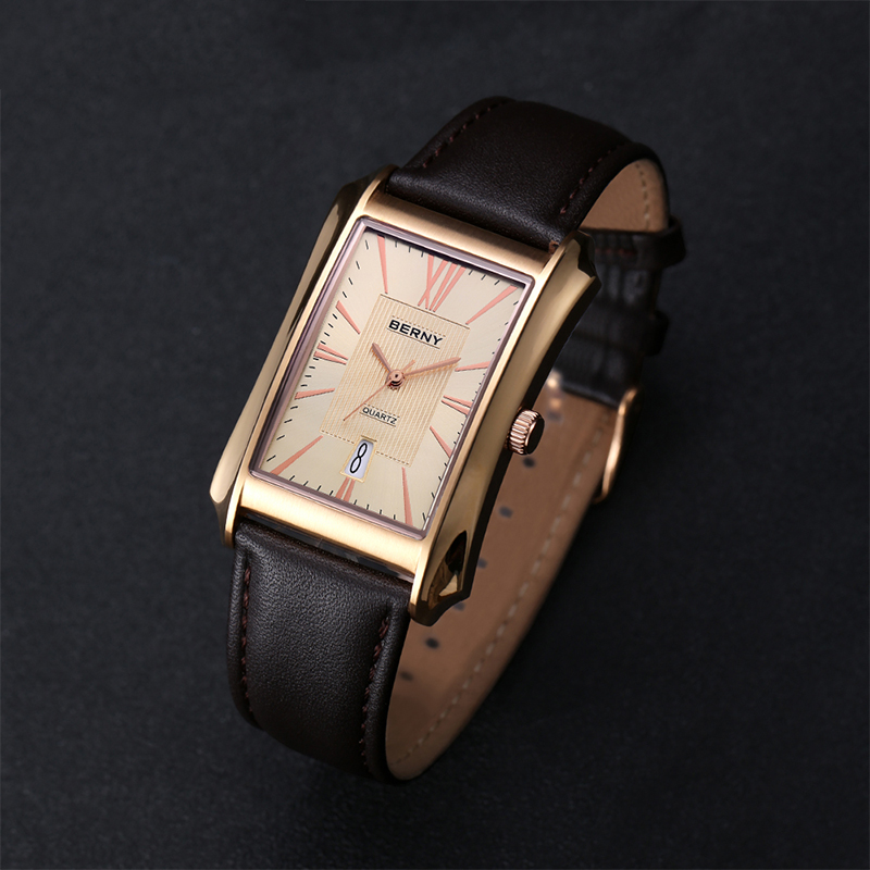 BERNY-Montre à quartz rectangu - Minimalist Thin Watch avis et prix