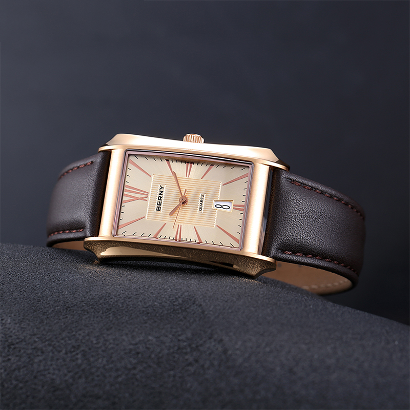 BERNY-Montre à quartz rectangu - Minimalist Thin Watch avis et prix