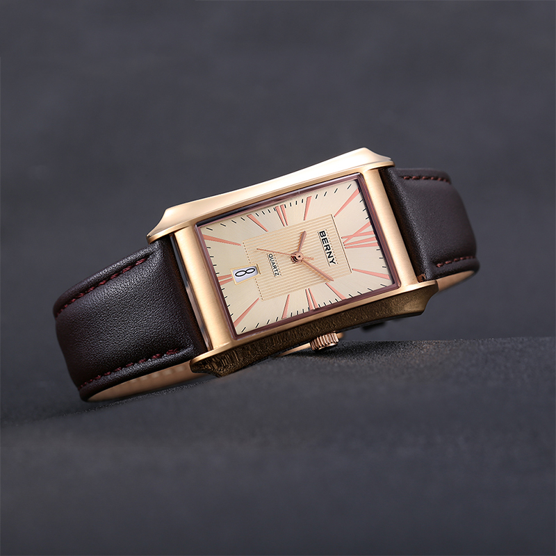 BERNY-Montre à quartz rectangu - Minimalist Thin Watch avis et prix