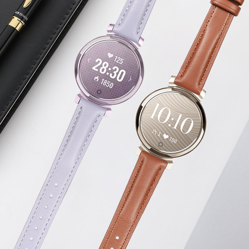 Bracelet de montre en cuir vér - Smartwatch Purple Watches For Women avis et prix